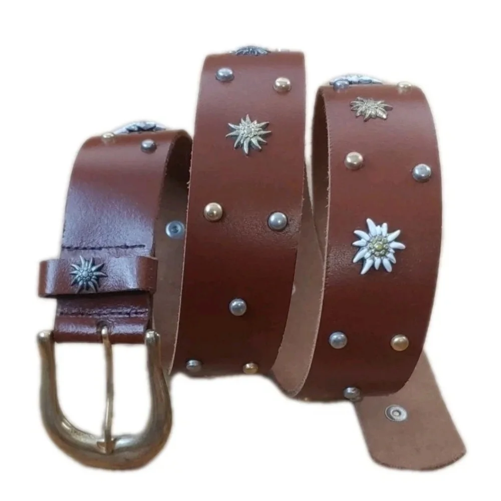 Coastal Cowgirl Western Rockabilly Belt Floral Cows Studded Woman Large 33